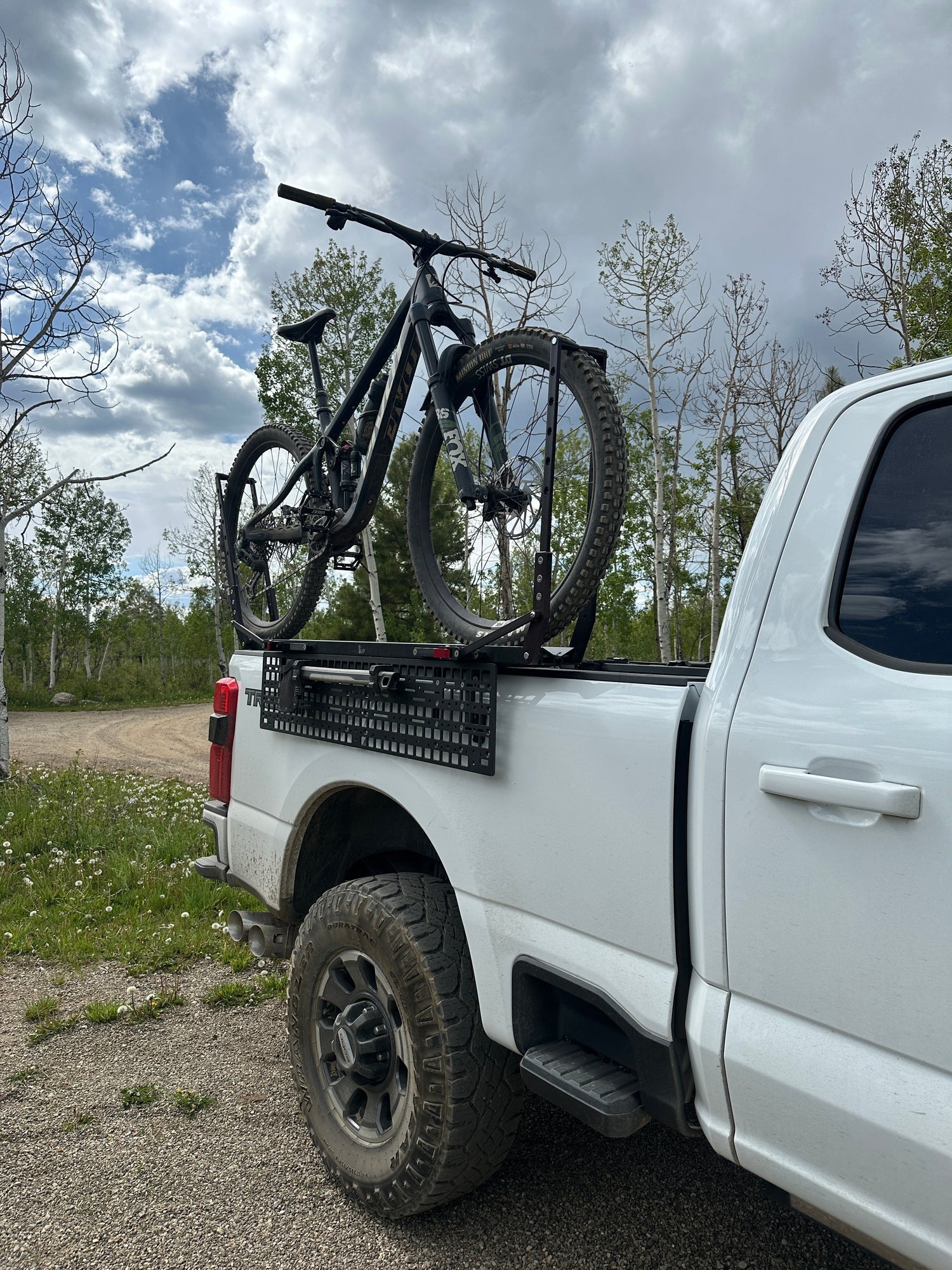 bed rail side mount bike rack with molle ford f250 stapll