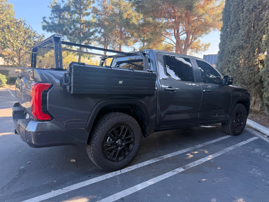 2024 Toyota Tundra — STAPLL 48x10 and 6x7 racks installed with an existing bed rack