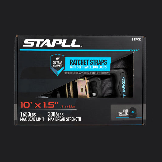 1.5" X 10' HD Ratchet Strap Set (2-Pack)